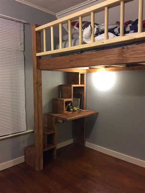 floating loft bed diy|loft bed floating night desk.